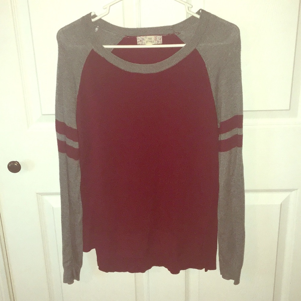 Varsity knitted sweater.